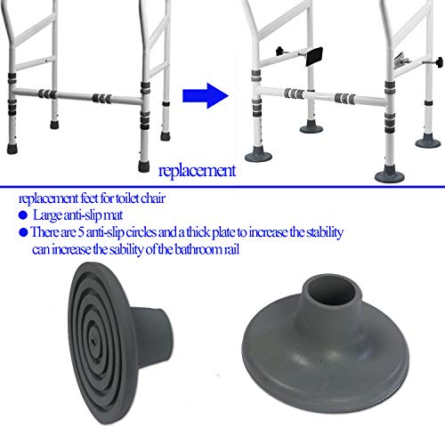 Replacement Feet for Assembly Toilet Safety Feet, Shower Stools and Transfer Bench for Elderly Disable with Upgrade Large Anti-Slip Mat (1-1/8)