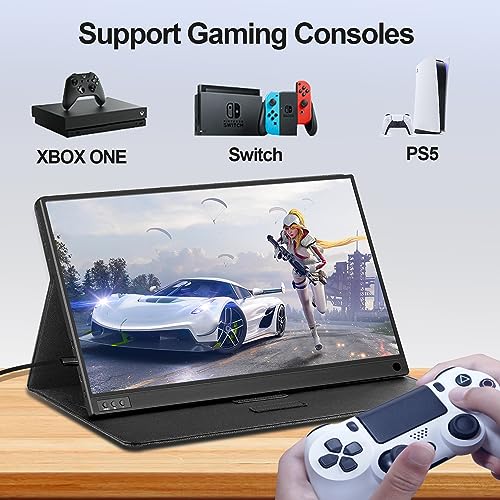 Lasitu Portable Monitor 15.6 Inch Full HD 1080P Portable Screen IPS HDR USB C Laptop Monitor HDMI Gaming Monitor Second Monitor for Laptop PC Phone Xbox PS4/5 Switch with Smart Cover