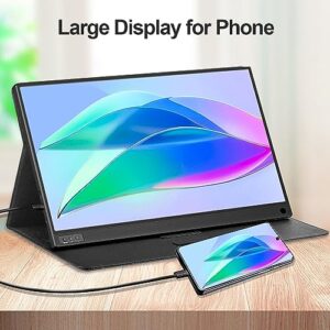 Lasitu Portable Monitor 15.6 Inch Full HD 1080P Portable Screen IPS HDR USB C Laptop Monitor HDMI Gaming Monitor Second Monitor for Laptop PC Phone Xbox PS4/5 Switch with Smart Cover