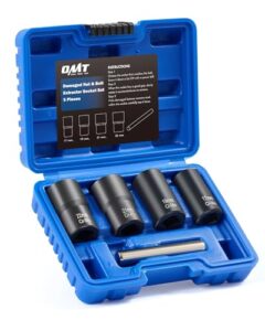 omt twist socket tool set, 1/2" drive 5pc nut and bolt extractor set, rounded bolt & stripped lug nut remover tool kit