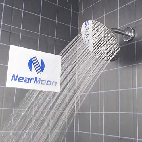 NearMoon High Pressure Shower Head with Shower Arm, High Flow Stainless Steel Rain Showerhead, Ultra-Thin Design, Pressure Boosting-Awesome Shower Experience(8 Inch Head + Shower arm, Chrome Finish)