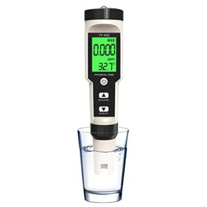 rcyago ph meter, 4-in-1 digital ph orp h2 temp meter with atc, 0.01 resolution high accuracy ph tester for drinking water hydroponics aquariums swimming pool laboratory