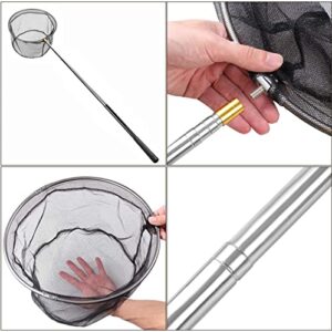 Mingjieus Pool Skimmer Net with Stainless Steel Telescopic Pole,58" Extendable Leaf Skimmer Pool Rake Pool Nets for Cleaning Above Ground Inground Swimming Pool, Pond,Spas,Hot Tub