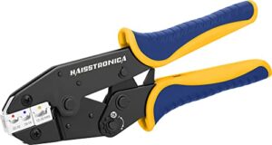 haisstronica crimping tool for insulated electrical wire connectors-awg 22-10 ratchet crimper tools-racheting wire crimping tools-available for insulated connectors and wire terminal hs-9327