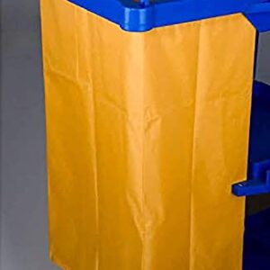 Replacement Janitorial Cart Bag,Waterproof High Capacity Thickened Housekeeping Commercial Janitorial Cleaning Cart Bag(16 x 11 x 27inches) (Yellow)