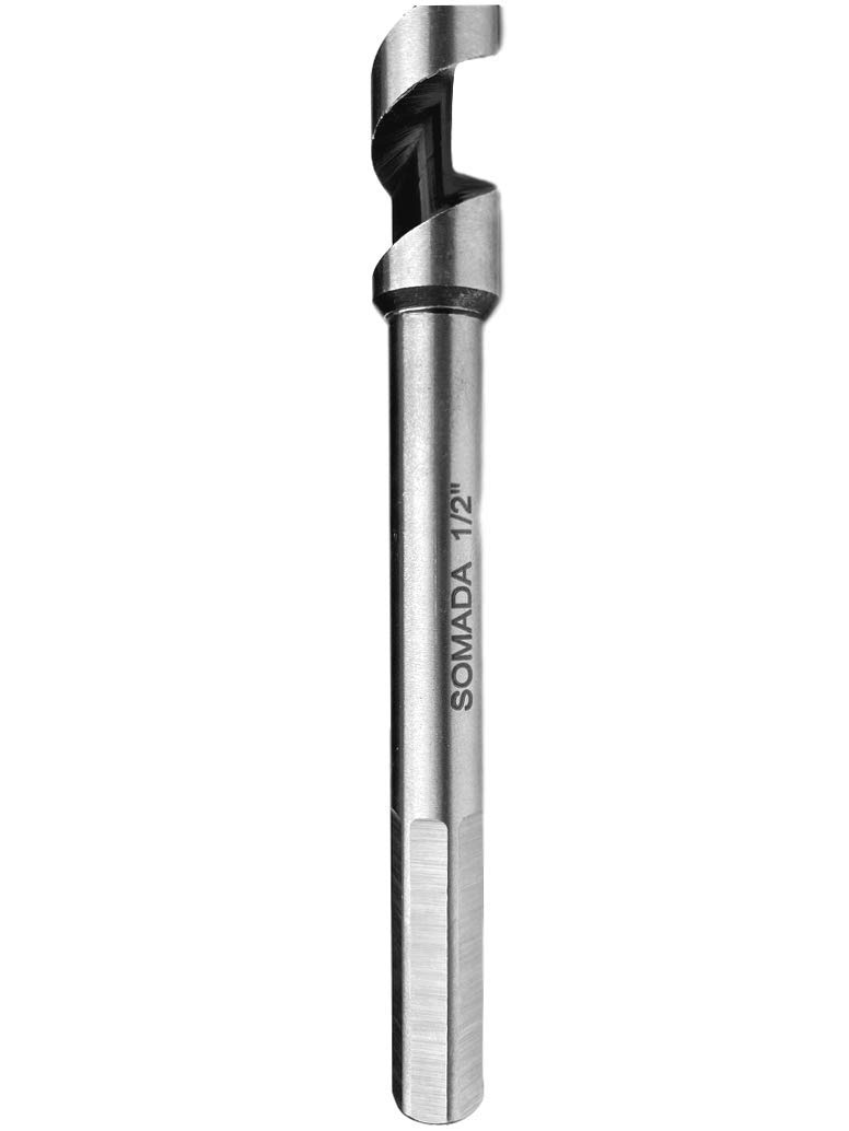 SOMADA 1/2-Inch x 12-Inch Auger Drill Bit for Wood, Hex Shank 3/8-Inch, Ship Auger Long Drill Bit for Soft and Hard Wood, Plastic, Drywall and Composite Materials