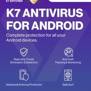 K7 Mobile Security Android for 1 Device Includes Advanced Antivirus, Anti-theft, Burglar Alarm, Anti Malware, Data Backup & Restore (12 Months) – Download Code