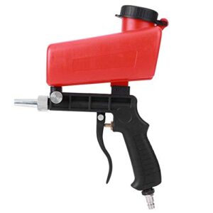 abrasive air sand blaster hand held gun replaceable steel nozzle industrial supplies length approx 255mm with accessory bag for spray polishing