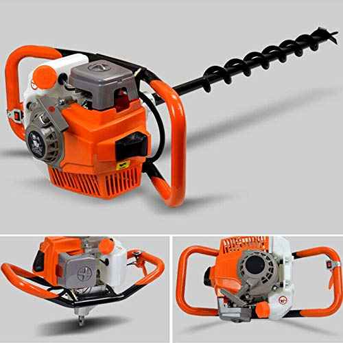 TFCFL 71CC Heavy Duty Gas Powered Post Hole Digger with 3pcs Earth Auger Drill Bits (4"/6"/8" Bits) and 12'' Extention Bar（Products Will be Delivered in Two Packages) (71CC)