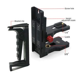 Zokoun Multifunctional Magnetic Bracket With Spring Clip Laser Level-Alternative to A Standard 1/4"and 5/8"Thread,Fully-Adjustable Magnetic Pivoting Base to 360 Degree for Wall & Ceiling Mount(LB02)