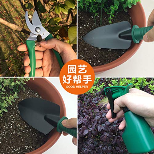 LSJTZ 10Pcs, Garden Branch Shears Set, Stainless Steel, Branch Shears, Moss Scraper, Rake, Shovel, Watering Can, Suitable for Garden, Bonsai, Fruit Tree