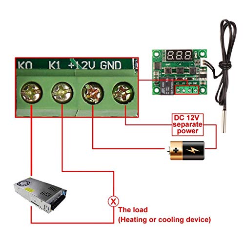 DaFuRui 3Pack W1209 Digital Temperature Controller Module，W1209 Temperature Controller Board Case with Waterproof NTC Probe -50~110℃ DC 12V Electronic Temp Control Module Switch