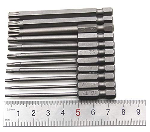 aiyun 11-Piece Torx Security Bit Set, S2 Steel Magnetic Security Screwdriver Set 3 Inch Star Screwdriver for Shark Vacuum T6-T40 (75mm Length)