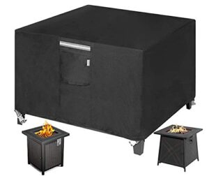 pjdh outdoors square fire pit covers, 31lx31wx24h inches heavy duty waterproof 600d polyster with thick pvc coating, black