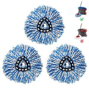 bonuslife 3-pack mop head for o-ceda rinseclean spin mop refill 2-tank system only easy cleaning microfiber replacement
