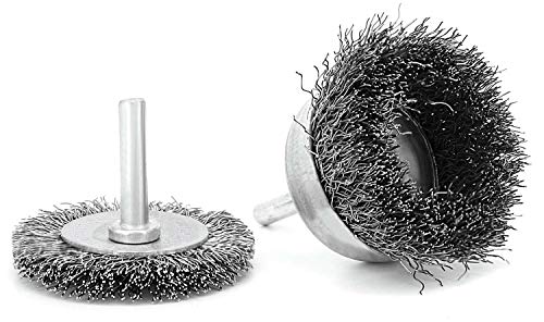 6 Pcs Wire Wheel Cup Brush Set,1/4In Round Shank Wire Brush for Drill Attachment, for Cleaning Rust, Stripping and Abrasive