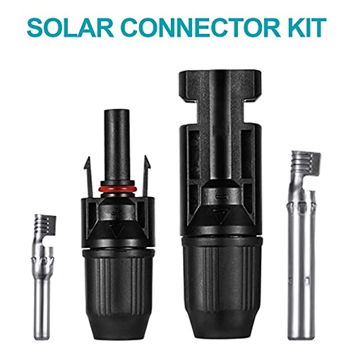 POWLAND Solar Connectors Male & Female IP67 Waterproof Solar Connector Kit, with 2PCS Blue Assembly Tool, Work for Mounted Solar Panel (5 Pairs)