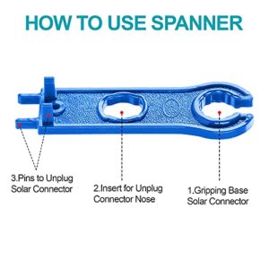 POWLAND Solar Connectors Male & Female IP67 Waterproof Solar Connector Kit, with 2PCS Blue Assembly Tool, Work for Mounted Solar Panel (5 Pairs)