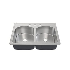 swiss madison sm-kt661 ouvert 33 x 22 stainless steel, dual basin, top-mount kitchen sink