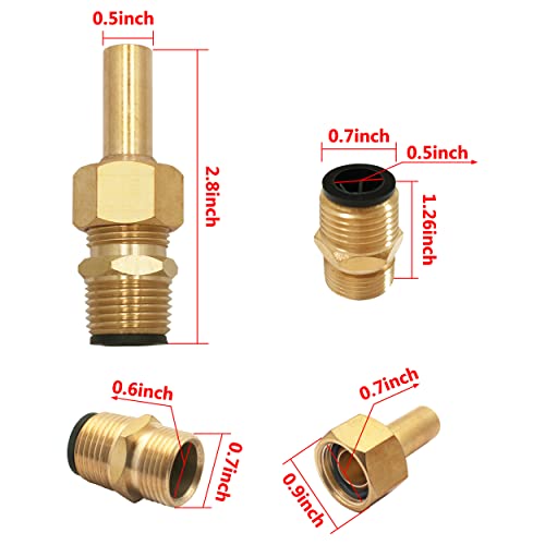 Swimming Pool Spa Brass Deck Jet Nozzle 590041 R0560400 Replacement for Zodiac Deck Jet Water Design-1/2 NPT,4 Pack