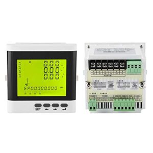 Three-phase Multifunctional Digital Energy Meter, High Accuracy Voltage Current Display, Programmable Electric Power Meter Digital LED Ammeter Voltmeter