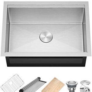 X Home 23 x 19 Inch Undermount Kitchen Sink Single Bowl, 16 Gauge Stainless Steel Kitchen Workstation Sink With R10 Corners, Fits 35 Inch Cabinet