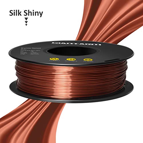 GIANTARM 3D Printer Filament, Silk Copper Pla Filament, 1Kg(2.2lbs) Spool, 1.75mm Dimension Accuracy +/- 0.03mm, 3D Printing Filament