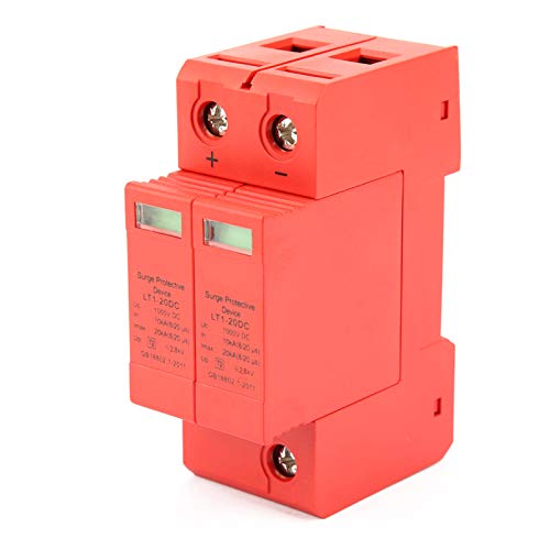 DC 1000V 2P House Protector 10-20KA Low-Voltage Arrester Device Flame Retardant Din Rail Protection Device for Lightning Protection