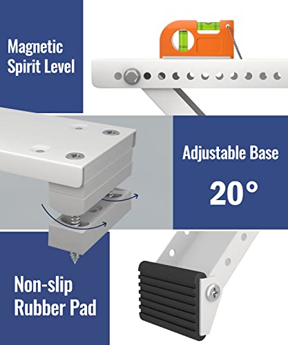 LuckIn Window Air Conditioner Support Bracket, Universal for 5,000-12,000 BTU AC Units, Up to 85lbs, Adjustable Extender Leg & Megnetic Spirit Level