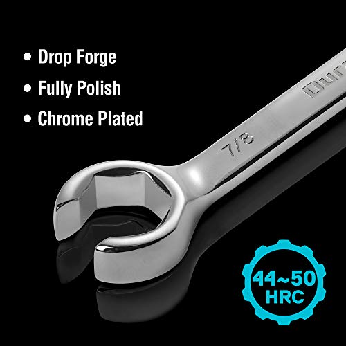 DURATECH Flare Nut Wrench Set, Standard & Metric, 10-Piece, 1/4" to 7/8'' & 9-21mm, CR-V Steel, Organizer Pouch Included