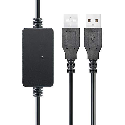 DTech Computer to Computer USB Cable 6ft, Data Transfer PC to PC Cord FTDI Chip Windows 11 10 8 7 Vista XP MAC Linux for USB 2.0 High Speed Easy File Sync Connection (6 Feet, Black)