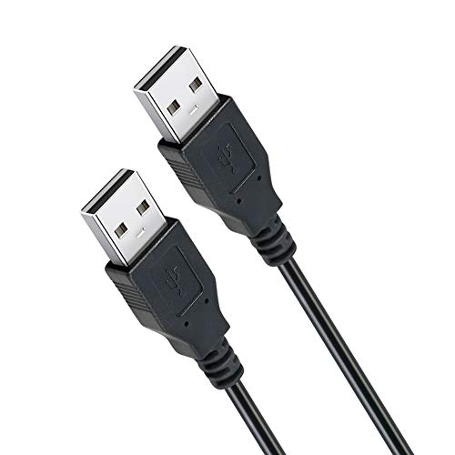 DTech Computer to Computer USB Cable 6ft, Data Transfer PC to PC Cord FTDI Chip Windows 11 10 8 7 Vista XP MAC Linux for USB 2.0 High Speed Easy File Sync Connection (6 Feet, Black)