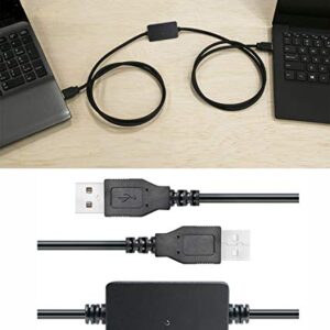 DTech Computer to Computer USB Cable 6ft, Data Transfer PC to PC Cord FTDI Chip Windows 11 10 8 7 Vista XP MAC Linux for USB 2.0 High Speed Easy File Sync Connection (6 Feet, Black)