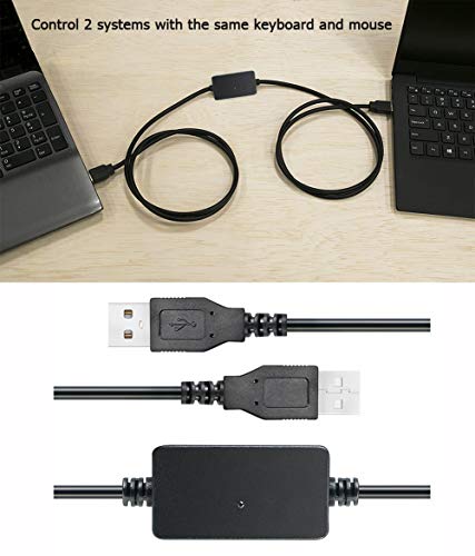 DTech Computer to Computer USB Cable 6ft, Data Transfer PC to PC Cord FTDI Chip Windows 11 10 8 7 Vista XP MAC Linux for USB 2.0 High Speed Easy File Sync Connection (6 Feet, Black)