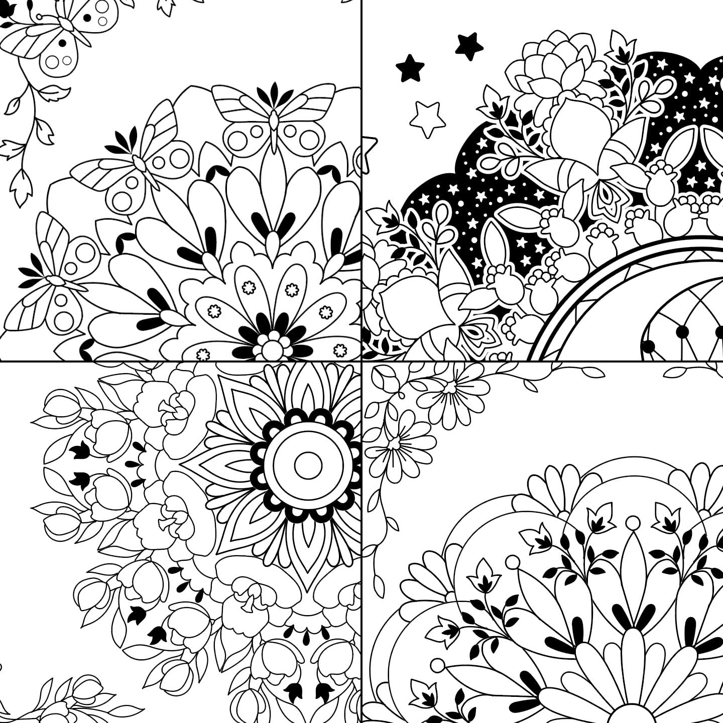 8 count | Mandala Coloring Postcards | Art Therapy | 8 unique Designs | Flower Mandala Art | Adult Coloring | Thank you cards | Birthday cards | Creativity and Relaxation