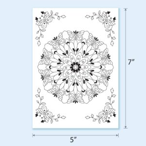 8 count | Mandala Coloring Postcards | Art Therapy | 8 unique Designs | Flower Mandala Art | Adult Coloring | Thank you cards | Birthday cards | Creativity and Relaxation