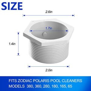 Funmit 6-500-00 Universal Wall Fitting (UWF) Connector Replacement for Po.laris 180 280 280 Tank Trax 360 380 3900 Sport and 480 Pro Automatic Pool Cleaners (2 Pack)