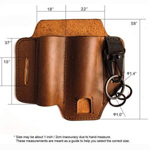 Dragon Honor Leather Sheath EDC Pocket Organizer - High Leather Quality (Brown)