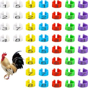 48 pieces 16 mm medium chicken leg rings multiple colour chicken identification leg bands numbered clip on leg rings for gamefowl turkey duck goose guinea fit 1/2 to 5/8 inch legs