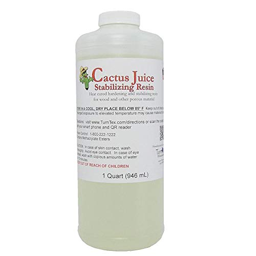 BVV Cactus Juice Stabilizing Resin for Woodworking - Cures & Hardens Soft Wood for DIY Projects, Carpentry - 1 Gallon Cactus Juice Resin - Activator Included