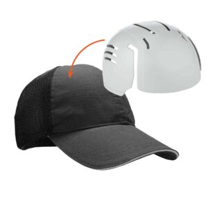 ergodyne skullerz 8946 standard baseball cap with bump cap insert, black