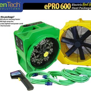 Portable Electric Bed Bug Eradication Heater System | Contains All Equipment for Heat Treatment of Bed Bugs | Gets Rid of All Bed Bugs in a 600 Sq. Foot Room | Professional-Grade | ePro 600 Package