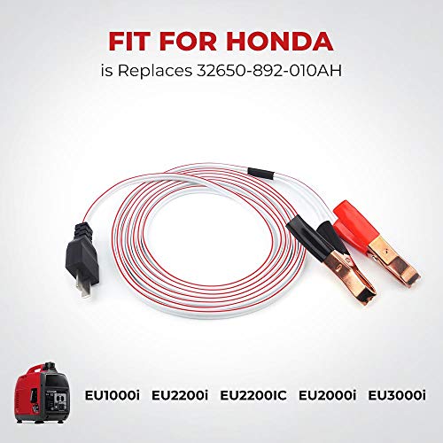 BougeRV Generator DC Charging Cables for Honda Generator 16AWG with 2X 20A Pure Copper Alligators Generator Storage Cover for Honda Generator EU2200i EU2200IC EU2000i EU2000i EU2000i