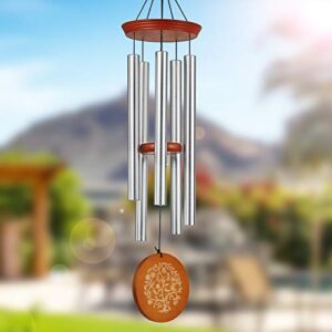 epartswide large wind chimes outside deep tone,44" memorial wind chimes outdoor with 4 heavy tubes soothing melody wind chimes large sympathy gift for mom patio hanging decor(black)