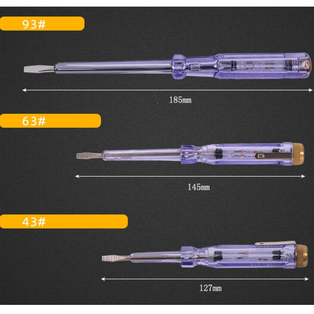 K-SPEED Mains Tester, 3PCS AC 100-500V Electric Tester Pen Electrical Circuit Tester Light Voltage Detector Screwdriver Electric Pen