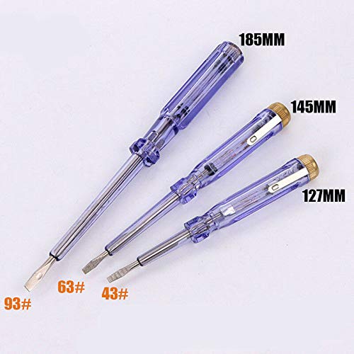 K-SPEED Mains Tester, 3PCS AC 100-500V Electric Tester Pen Electrical Circuit Tester Light Voltage Detector Screwdriver Electric Pen