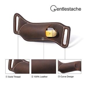 Gentlestache Leather Knife Sheaths for Belt, Pocket Knife Holder, EDC Sheath for Folding, Compact Draw Knife Holster Dark Brown