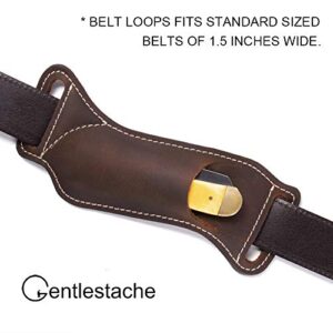 Gentlestache Leather Knife Sheaths for Belt, Pocket Knife Holder, EDC Sheath for Folding, Compact Draw Knife Holster Dark Brown