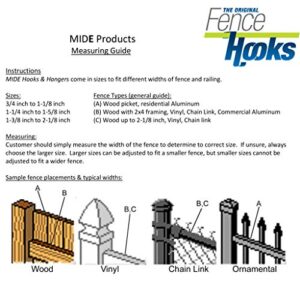MIDE Products Aluminum Slip-on Flower Box Holders, for 1-3/4 inch to 2-1/8 inch Fence/Railing, White, Pair