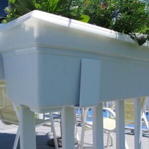 MIDE Products Aluminum Slip-on Flower Box Holders, for 1-3/4 inch to 2-1/8 inch Fence/Railing, White, Pair